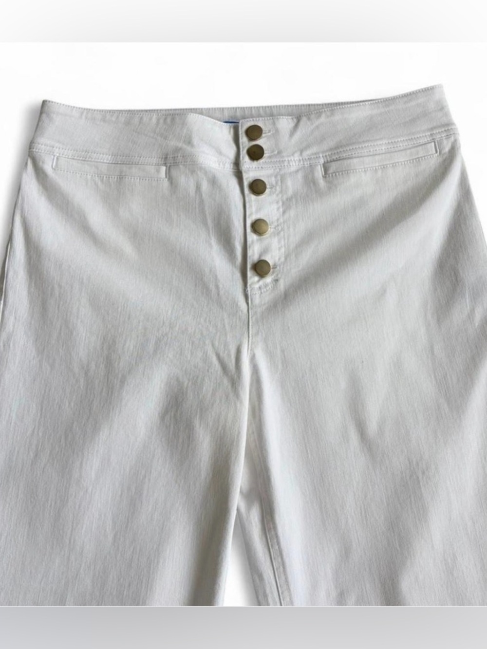 J. McLaughlin White High-Rise Wide-Leg Button-Front Pants - Picture 6 of 8